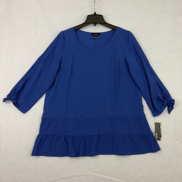 ALYX Women’s Blue Ruffle Hem Blouse Size Large NWT - Picture 6 of 11